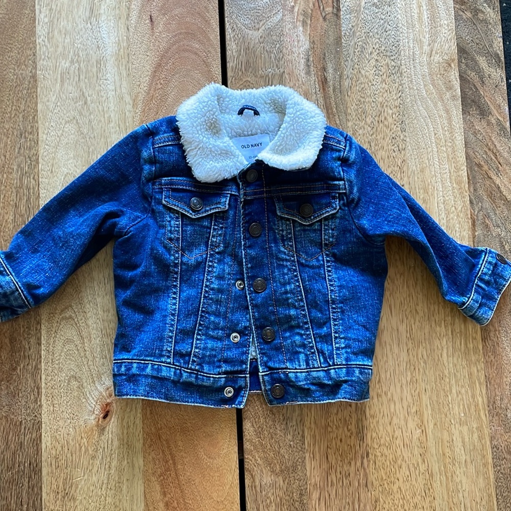 Old Navy Sherpa Jean jacket. 12-18 months